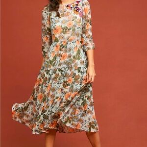 Meadow Vue by Anthropologie Espalier Midi Dress
